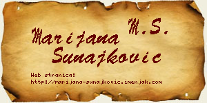 Marijana Sunajković vizit kartica
